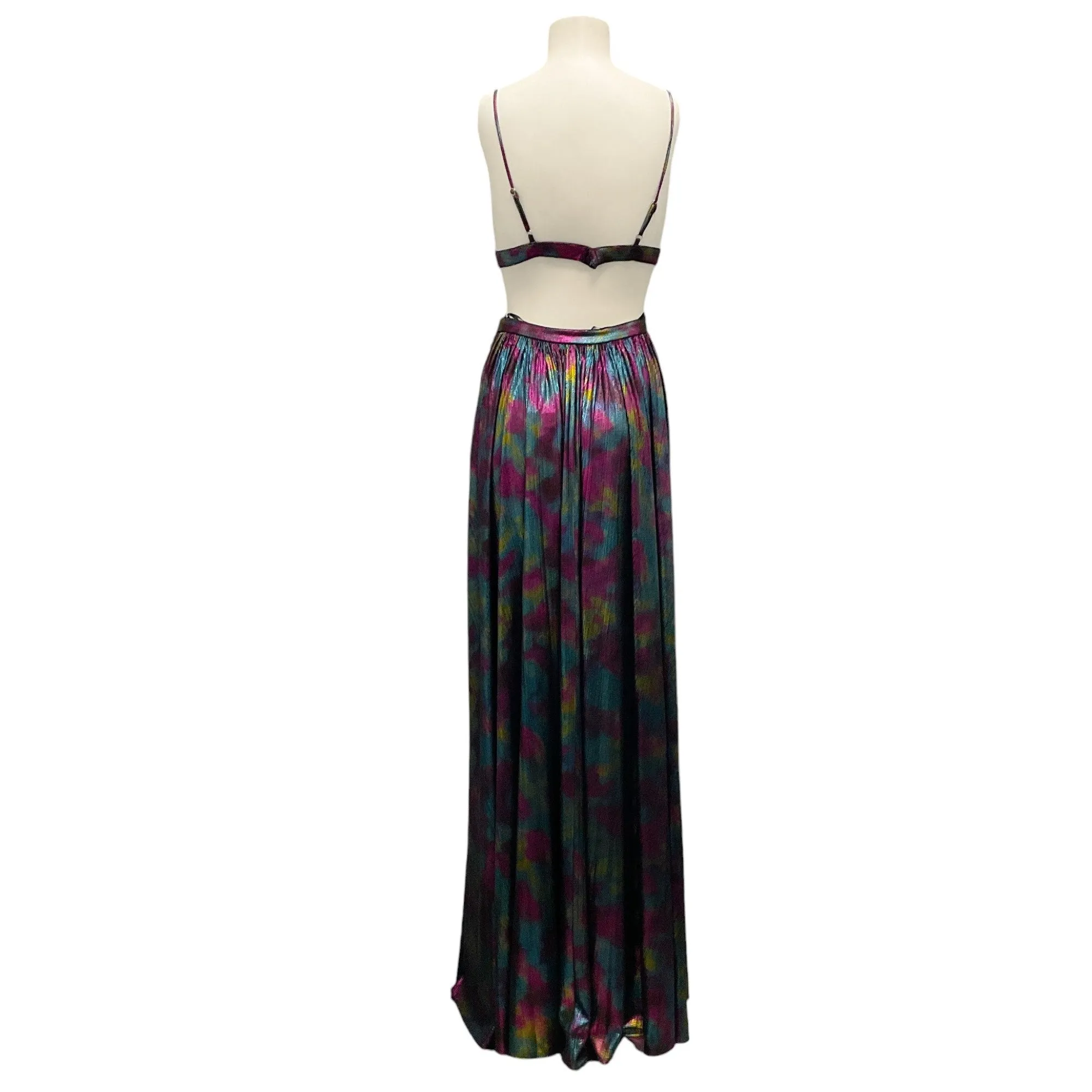 Retrofete Midnight Iridescent Jett Cut-Out Detail Maxi Dress