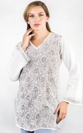 Rishika Embroidered White Tunic