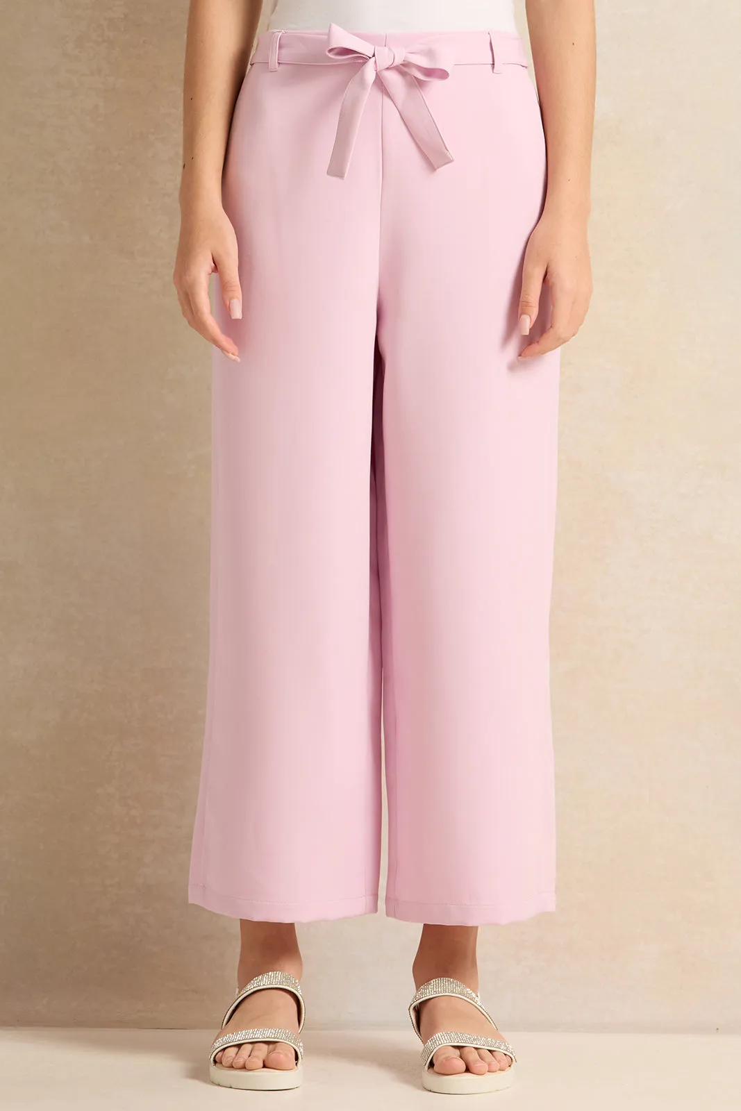 Senior Girls Pink Sateen Culottes