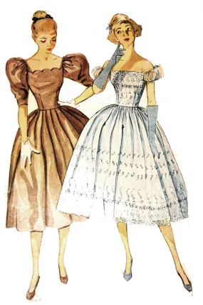 Simplicity 3855 1950s dress pattern Bridesmaids 30B