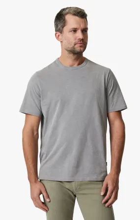 Slub Crew Neck T-Shirt In Gray