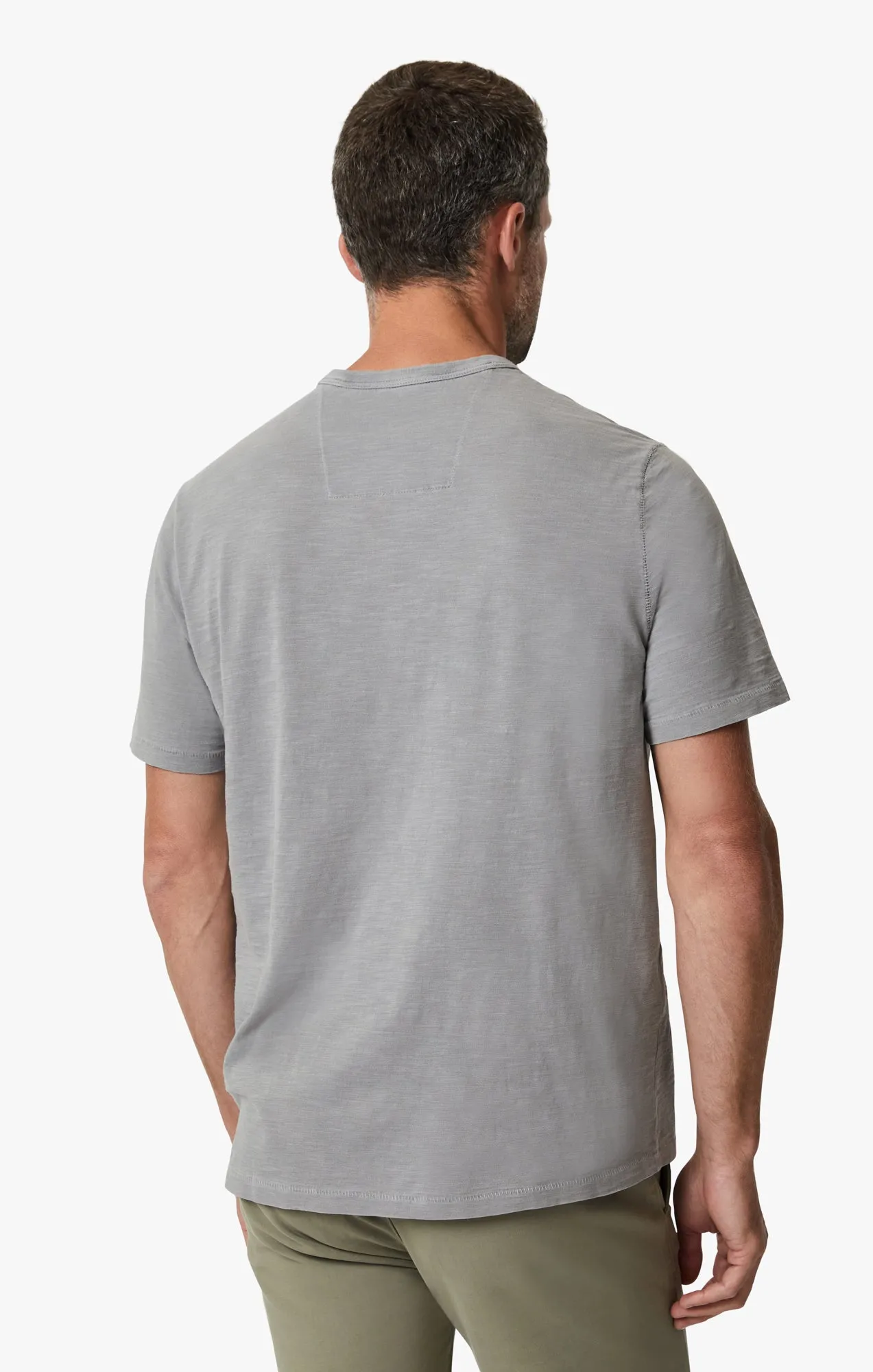 Slub Crew Neck T-Shirt In Gray