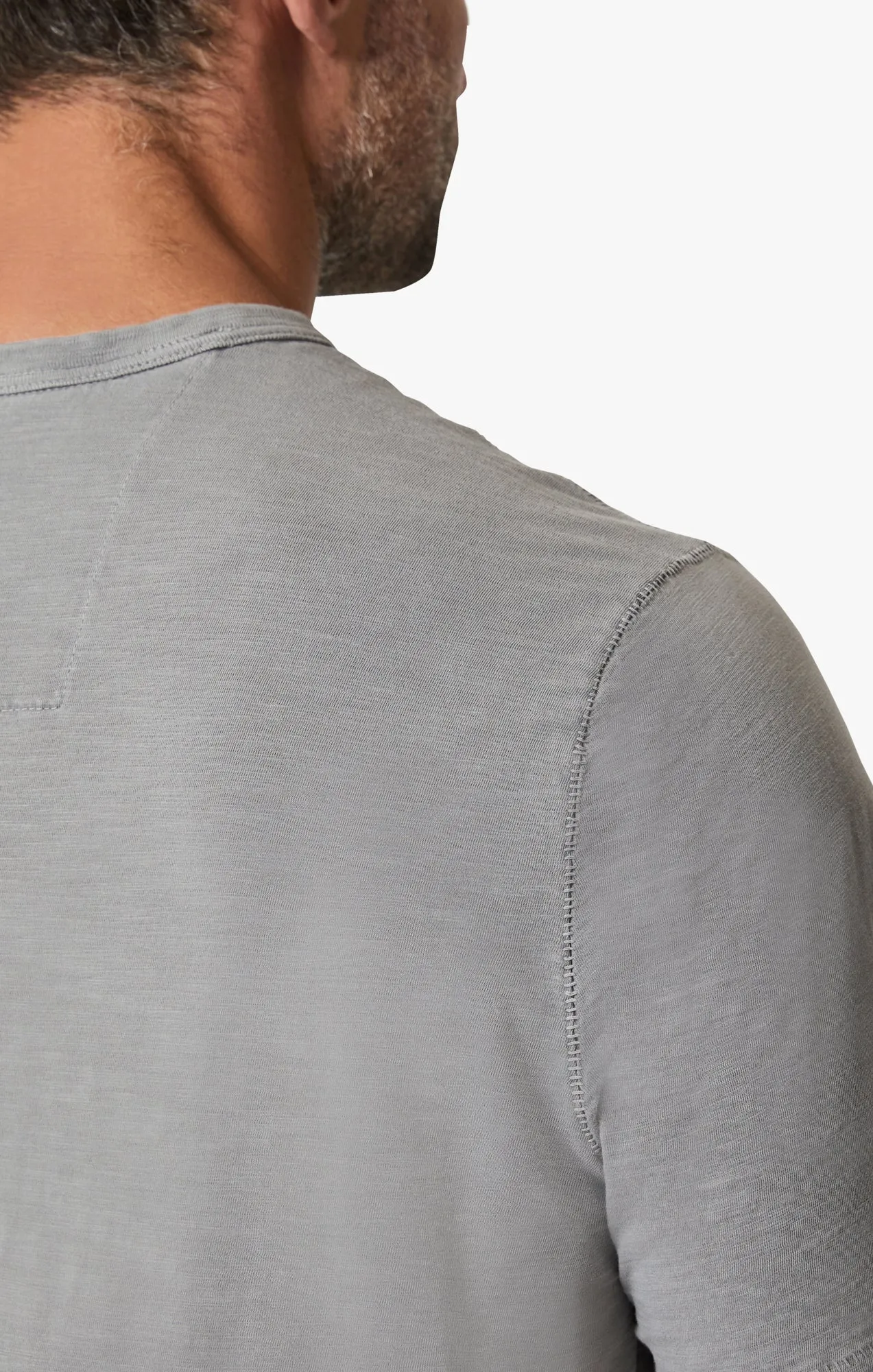 Slub Crew Neck T-Shirt In Gray