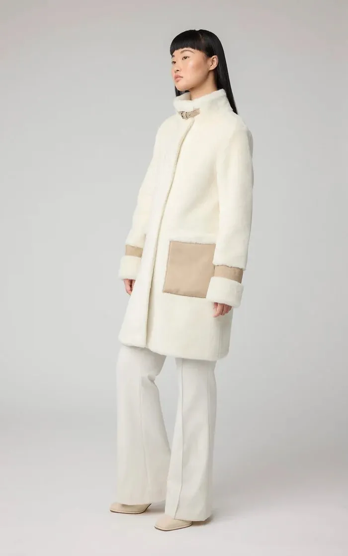 SOIA&KYO FIALA - Straight-Fit Luxe Faux Sherpa Coat