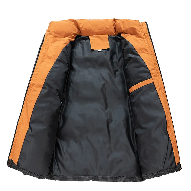 Stand Collar Solid Color Male Puffer Jacket (3 colors)