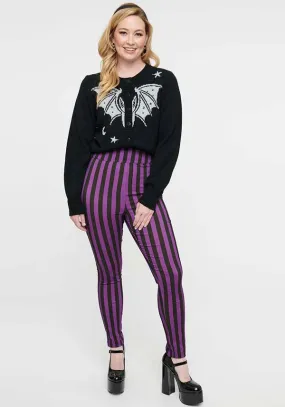 Stripe [Black/Purple] | CIGARETTE PANTS