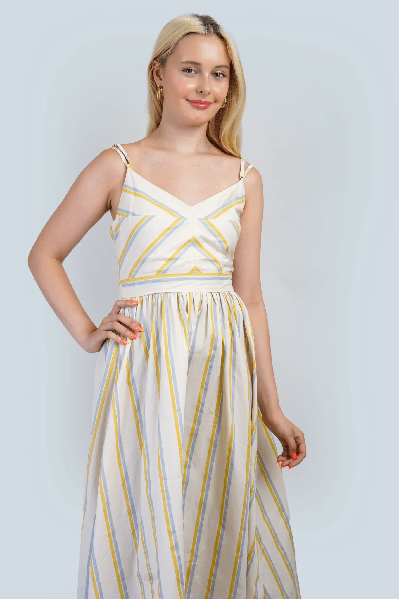 Summer 100% Cotton Stripe Dress