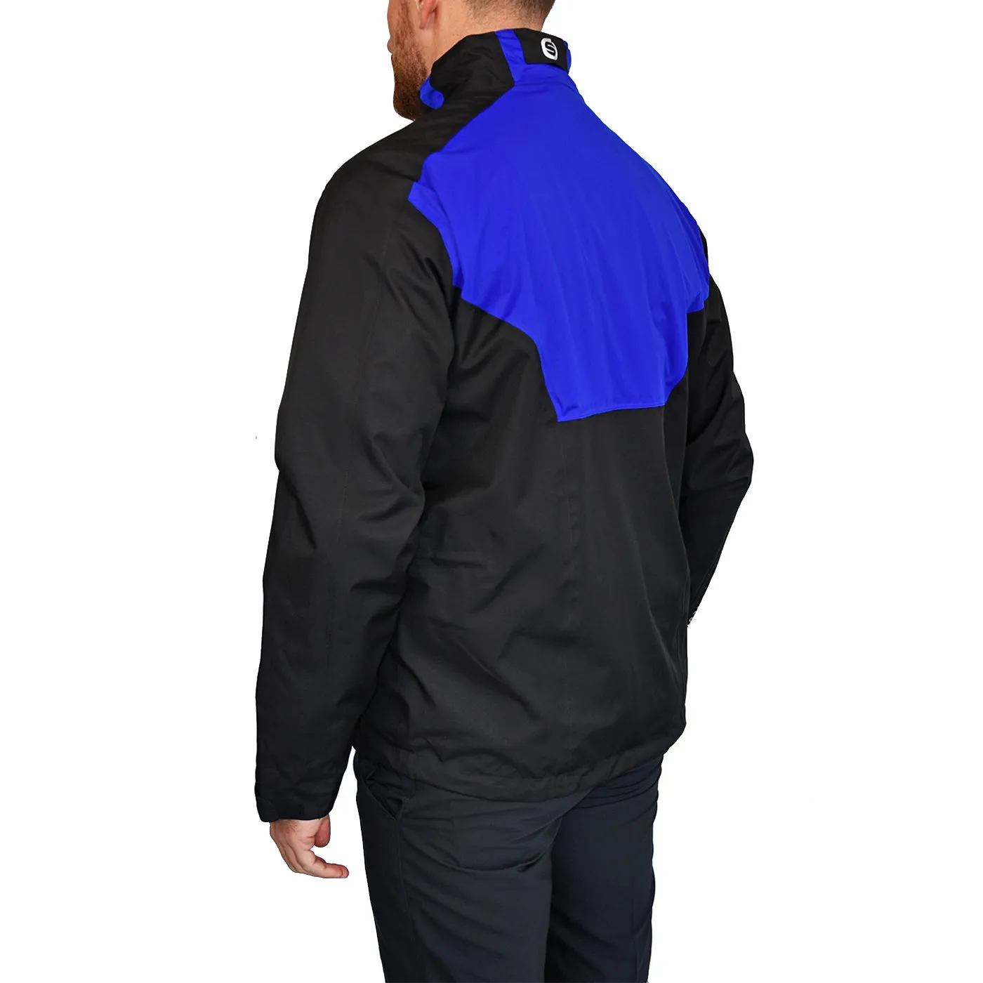 Sunderland Valberg Waterproof Golf Jacket - Black/Electric Blue/White