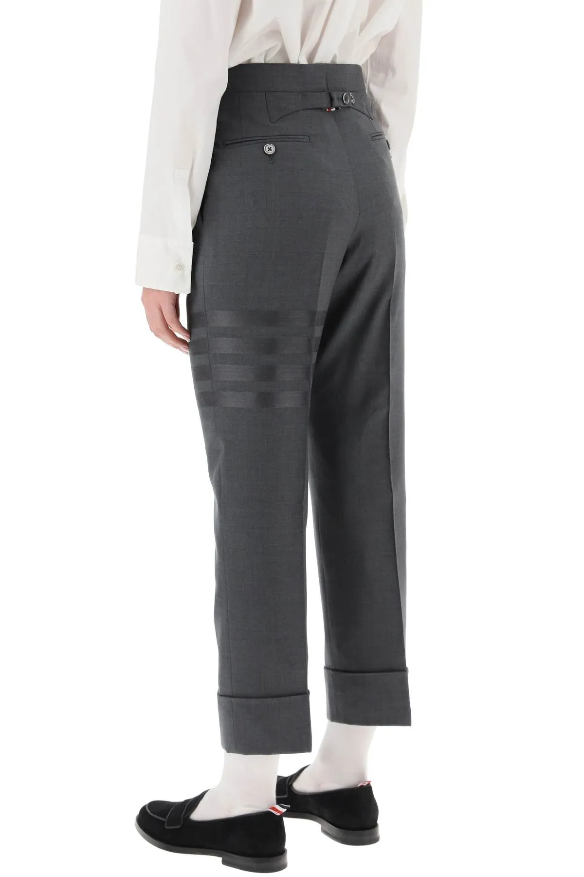 Thom browne 4-bar cropped turn-up pants