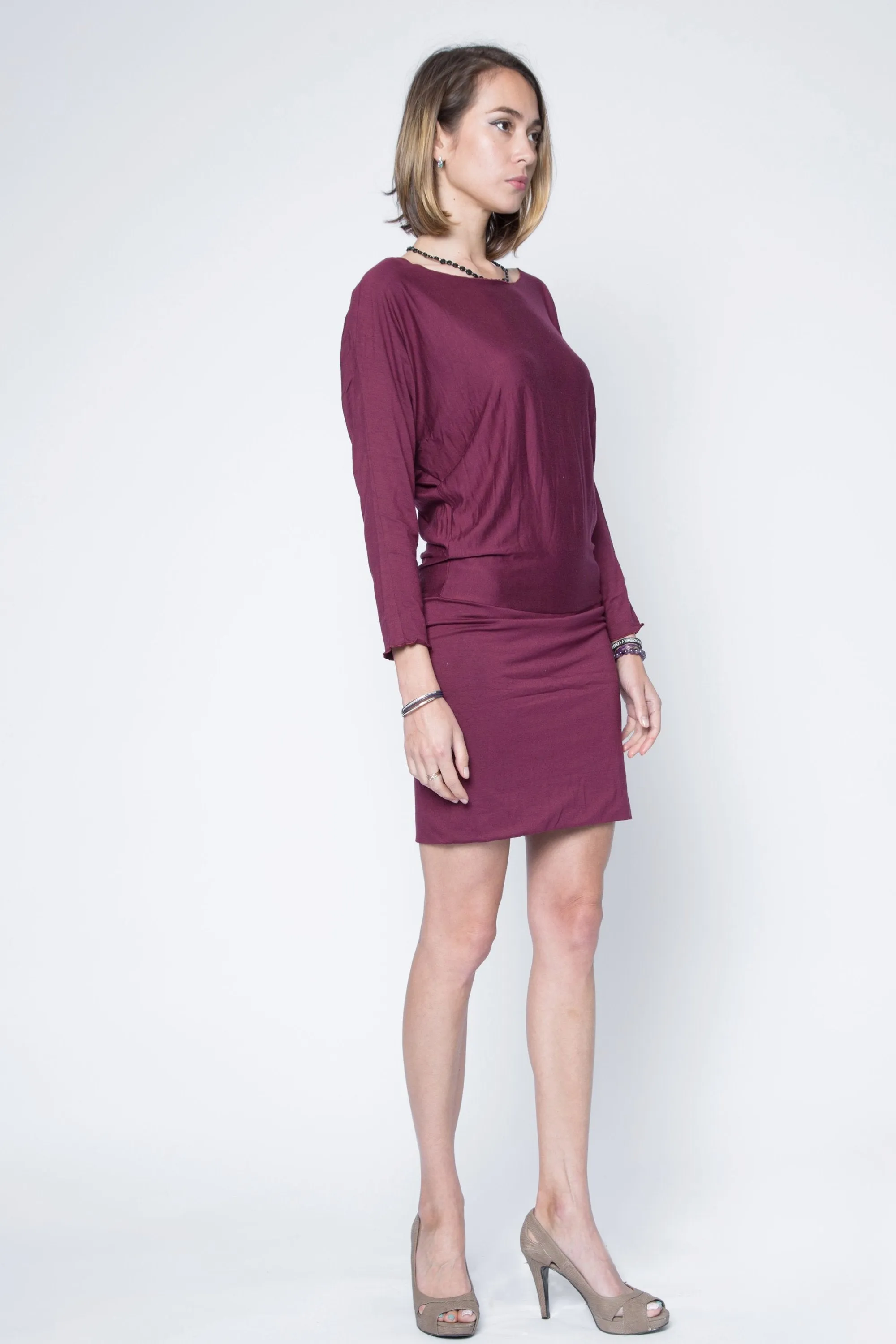 Three Quarter Dolman Sleeve Modal Jersey Dress