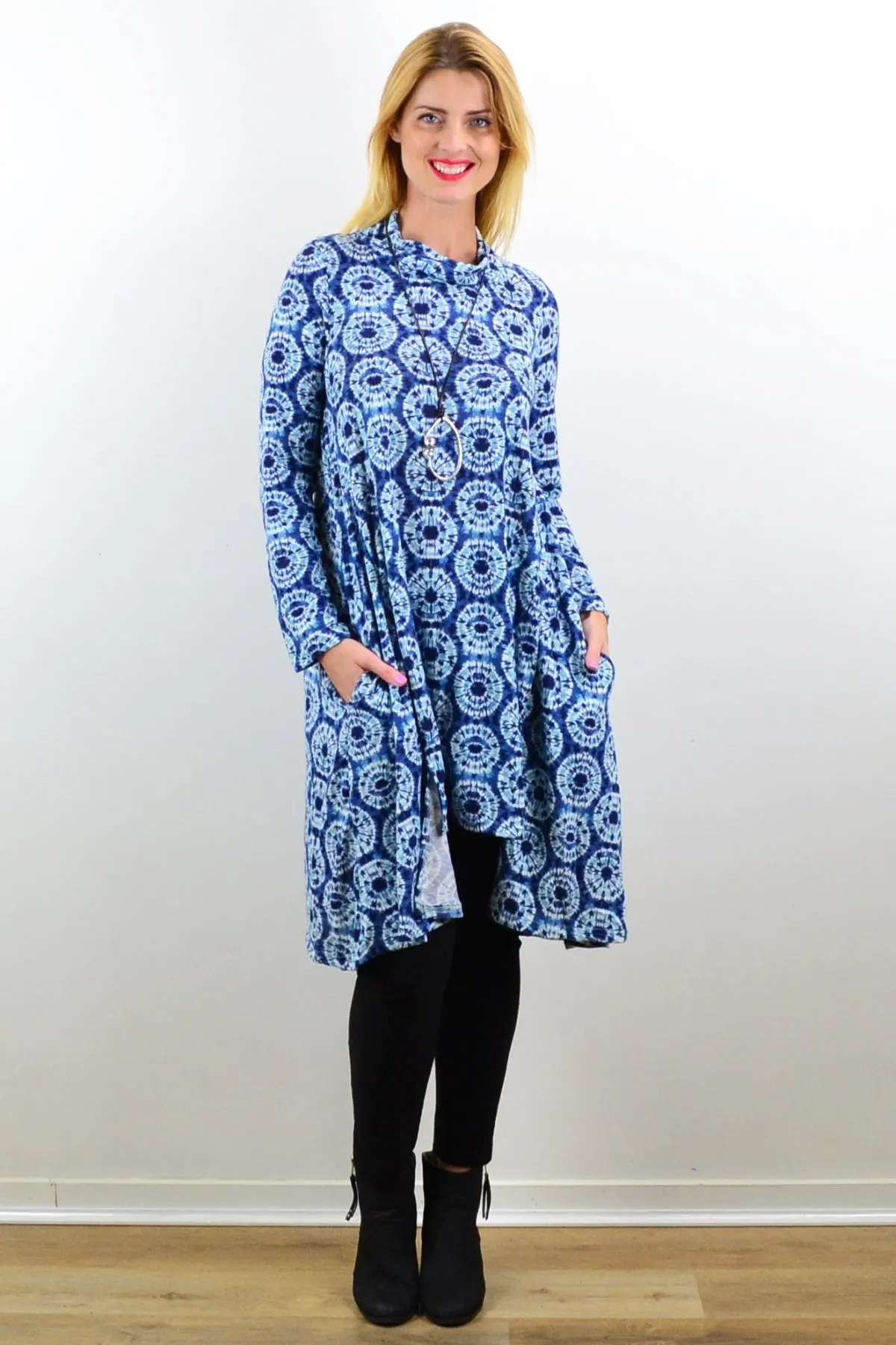 Tie Dye Fleece Tunic Dress