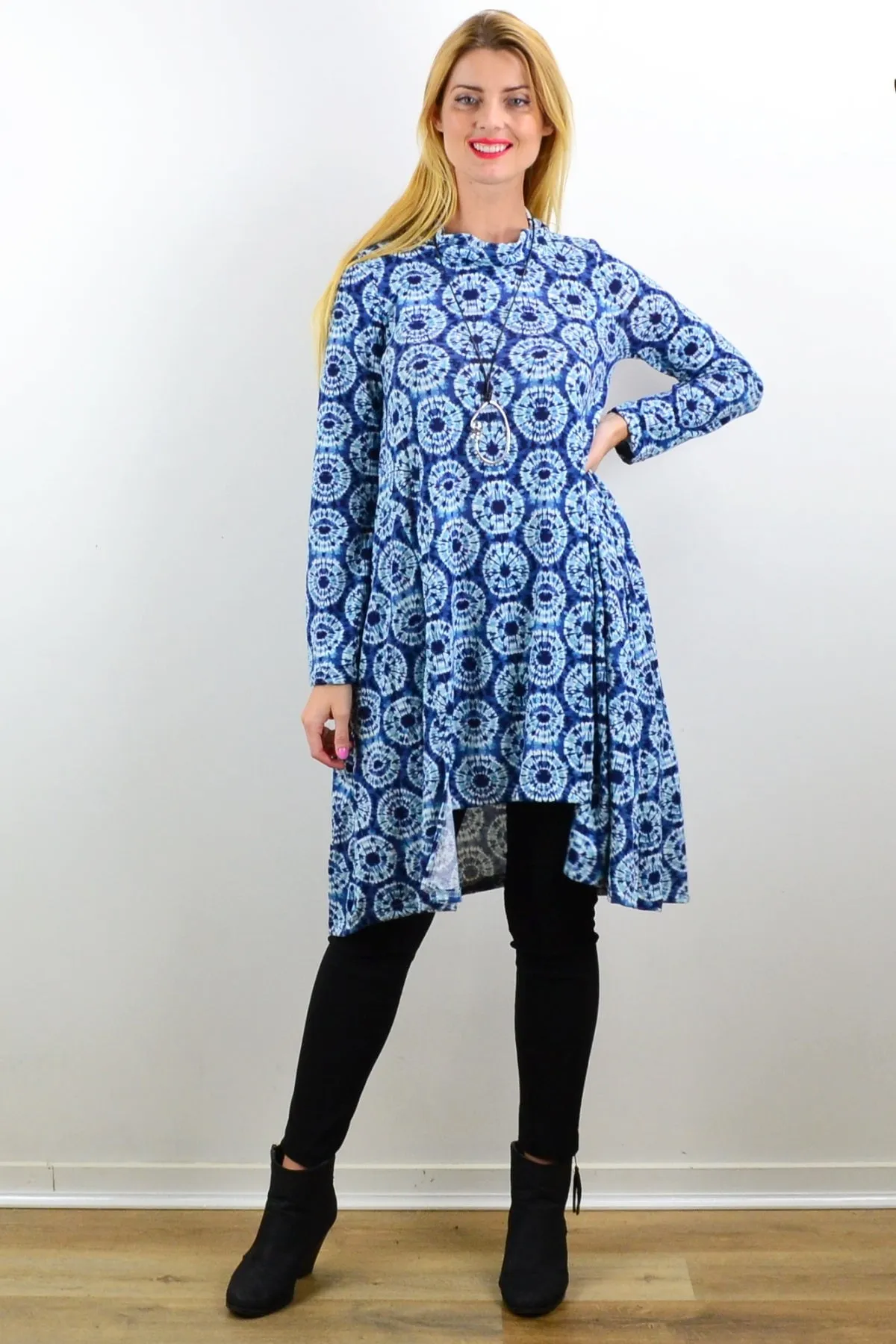 Tie Dye Fleece Tunic Dress