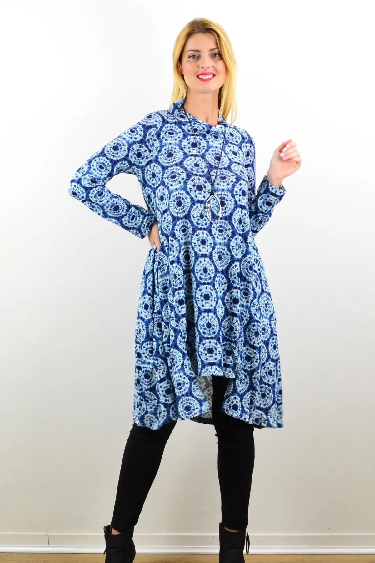 Tie Dye Fleece Tunic Dress