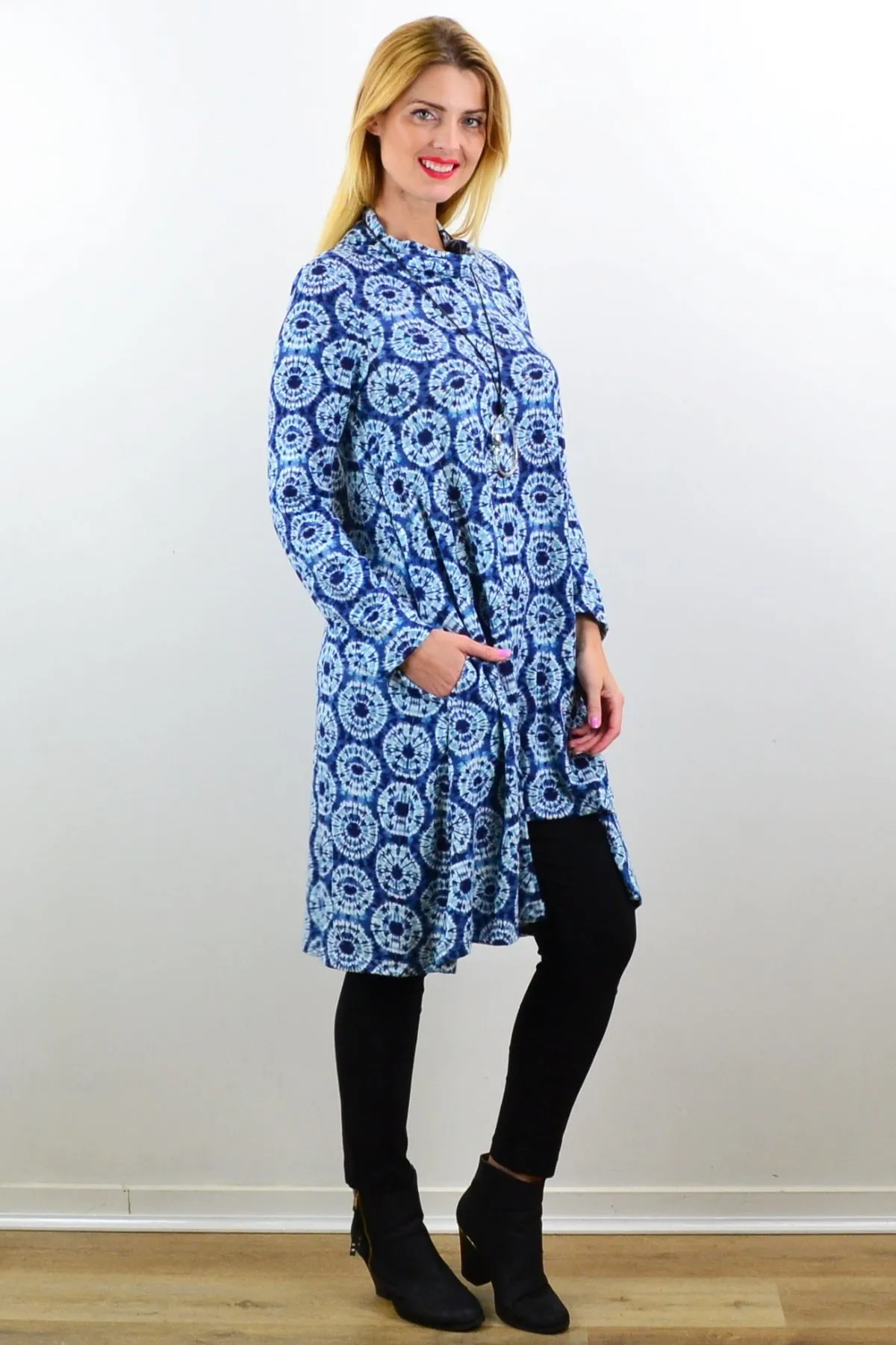 Tie Dye Fleece Tunic Dress