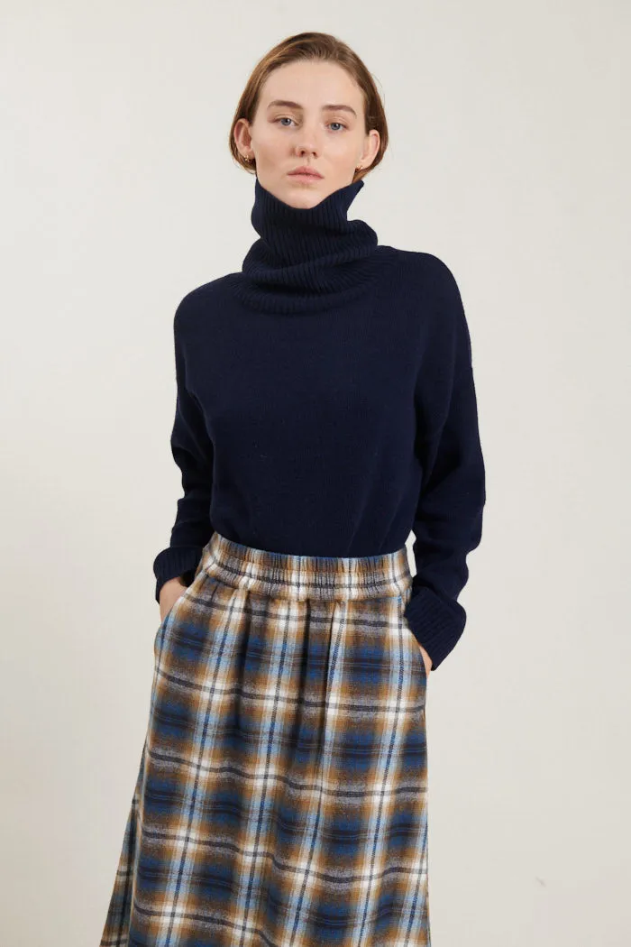 Tilde Skirt - Tobacco brown / classic blue