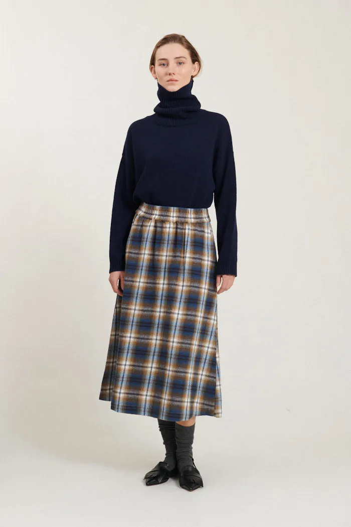 Tilde Skirt - Tobacco brown / classic blue