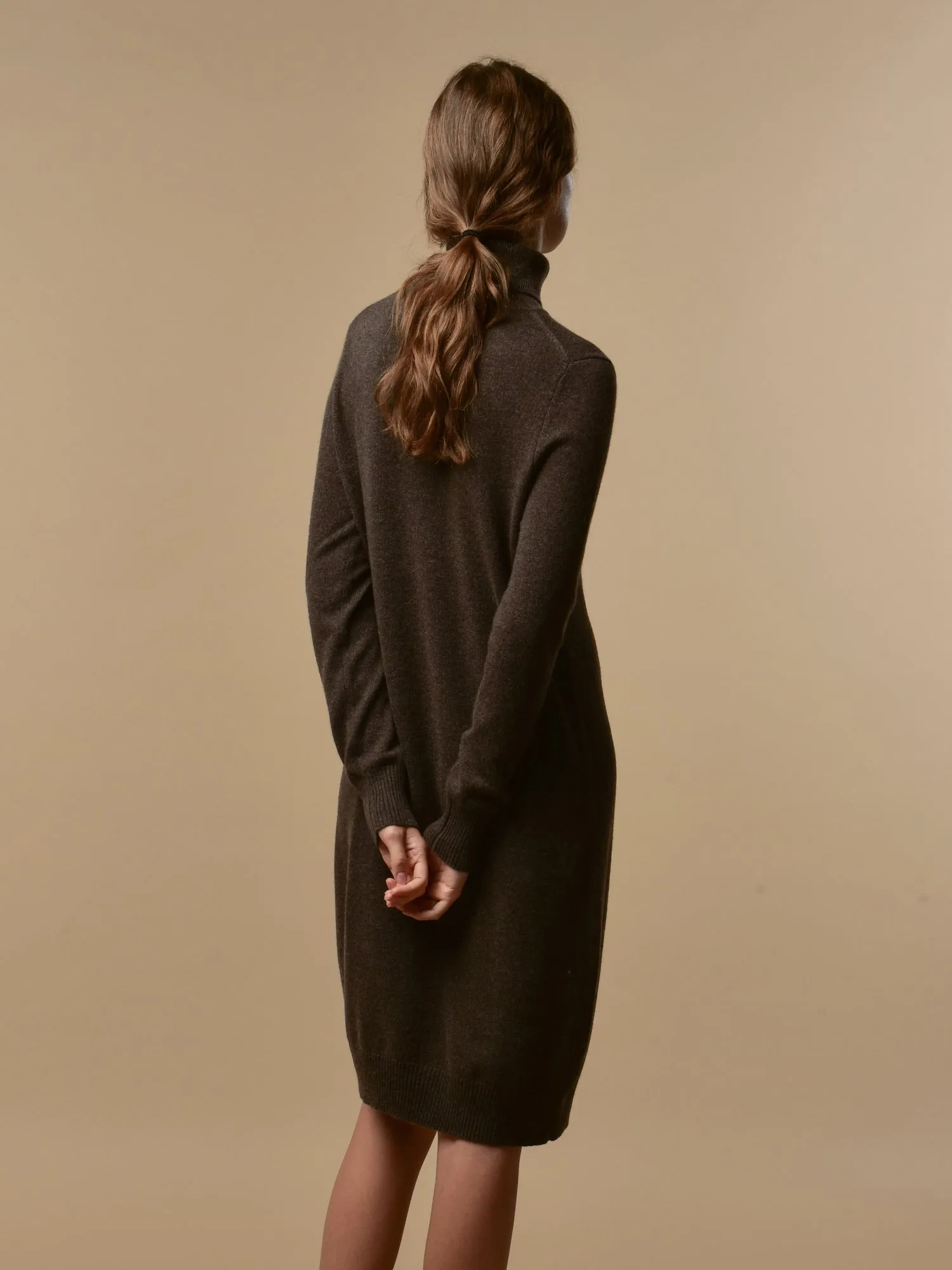 Turtleneck Dress_Cocoa Brown