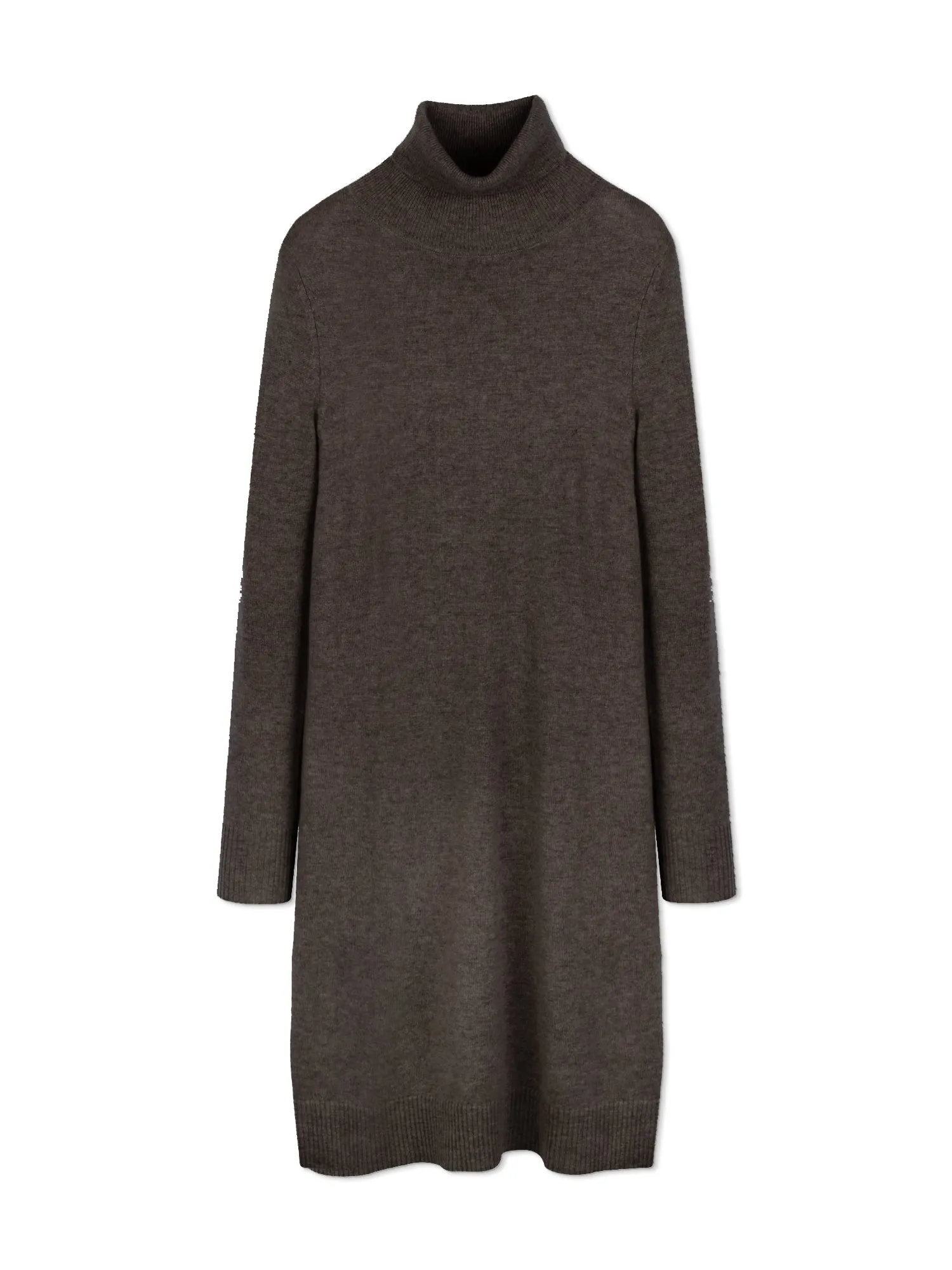 Turtleneck Slimfit Dress_Cocoa Brown