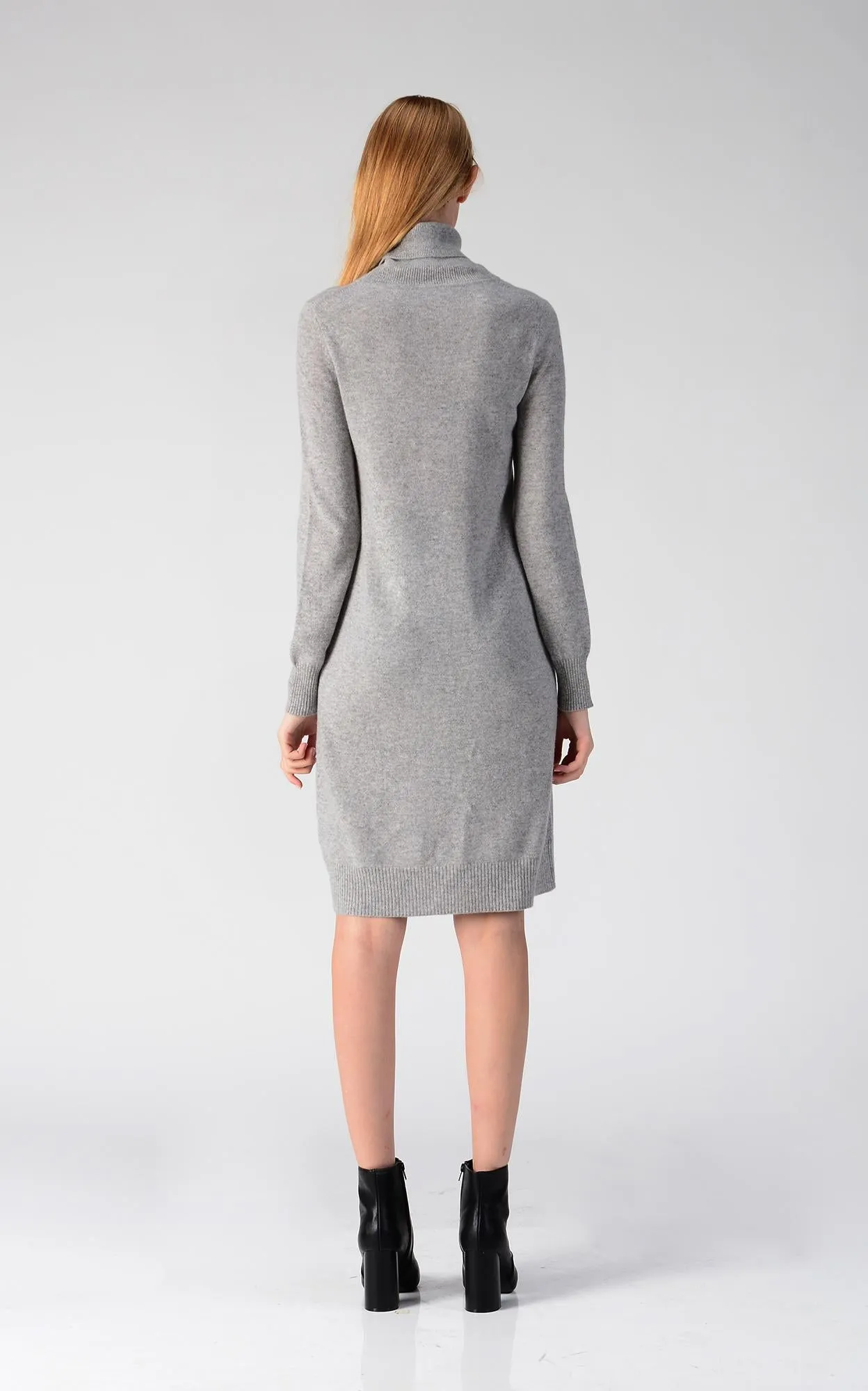 Turtleneck Slimfit Dress_Light Grey