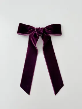 Velvet Ribbon Bow | Plum