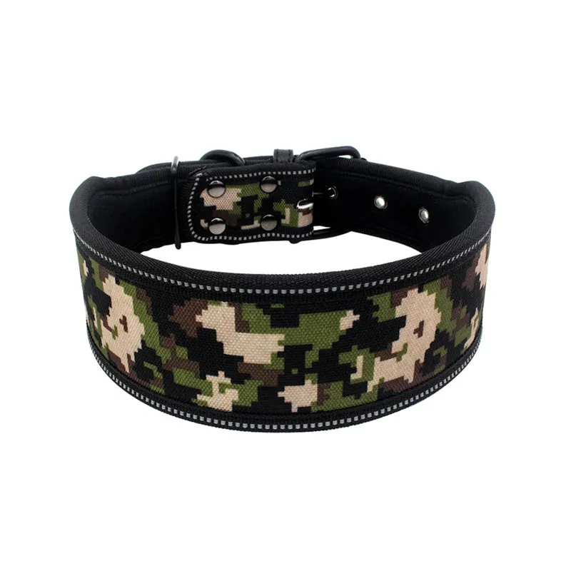 Wide Bold Camouflage Pattern Collars for Dogs