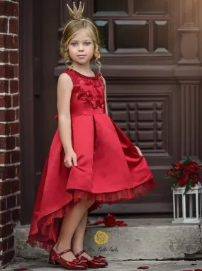 Winter Magic Satin Hi-Lo Holiday Dress