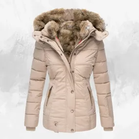 Winter Puffer Jacket with Faux Fur