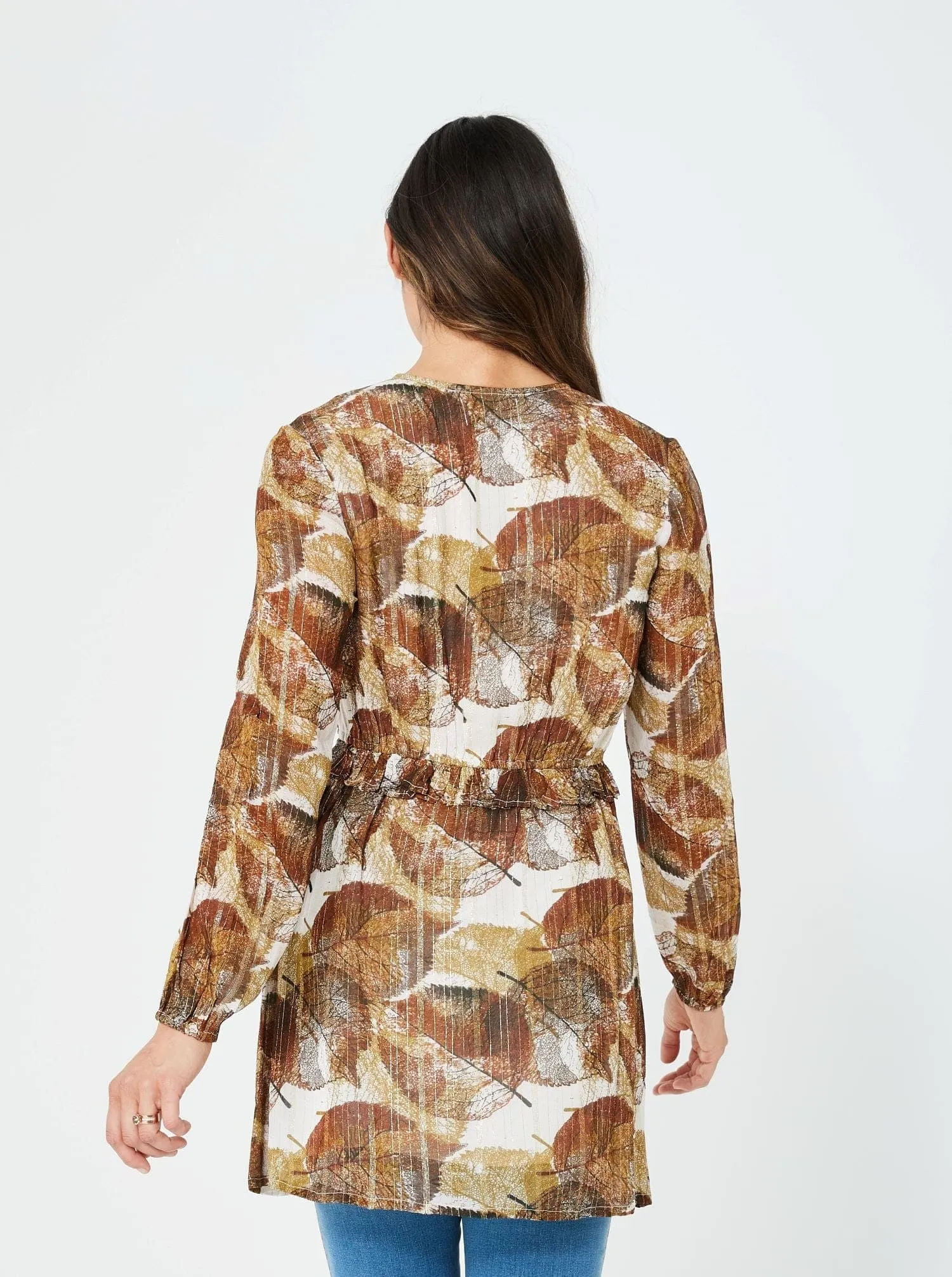 Woman Winter Fashion Casual Jaclyn Tunic | Autumn leaves/Viscose Lurex