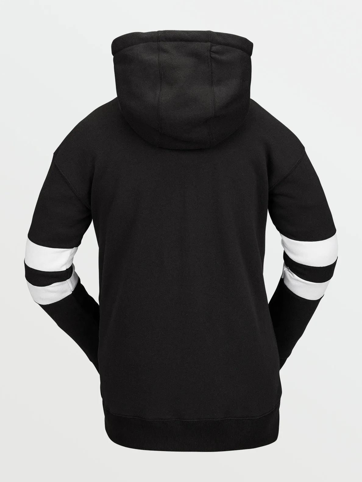 WOMENS BANDED HOODIE - BLACK