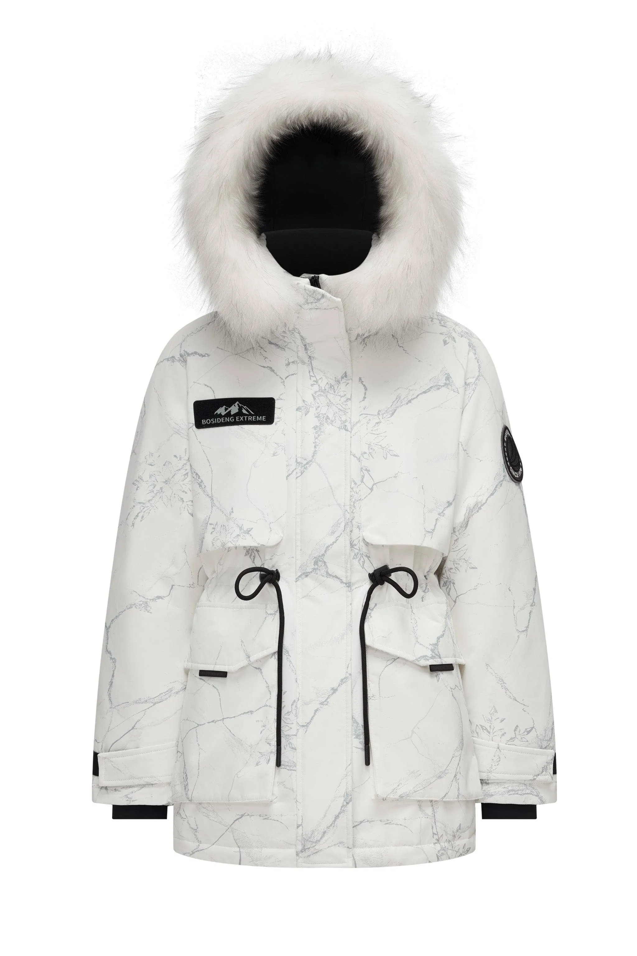 Women’s classic extreme goose down jacket with fur hood