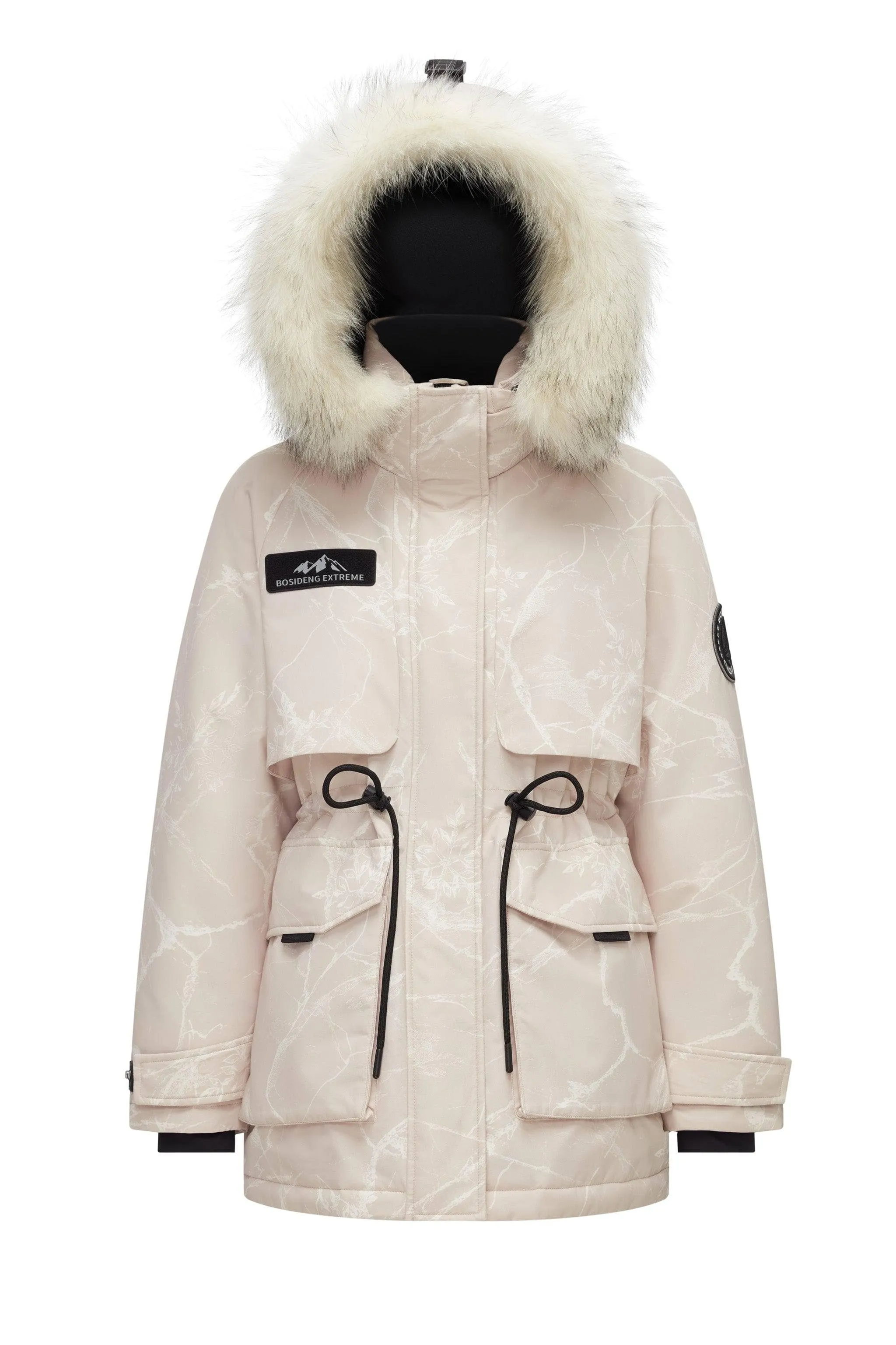 Women’s classic extreme goose down jacket with fur hood