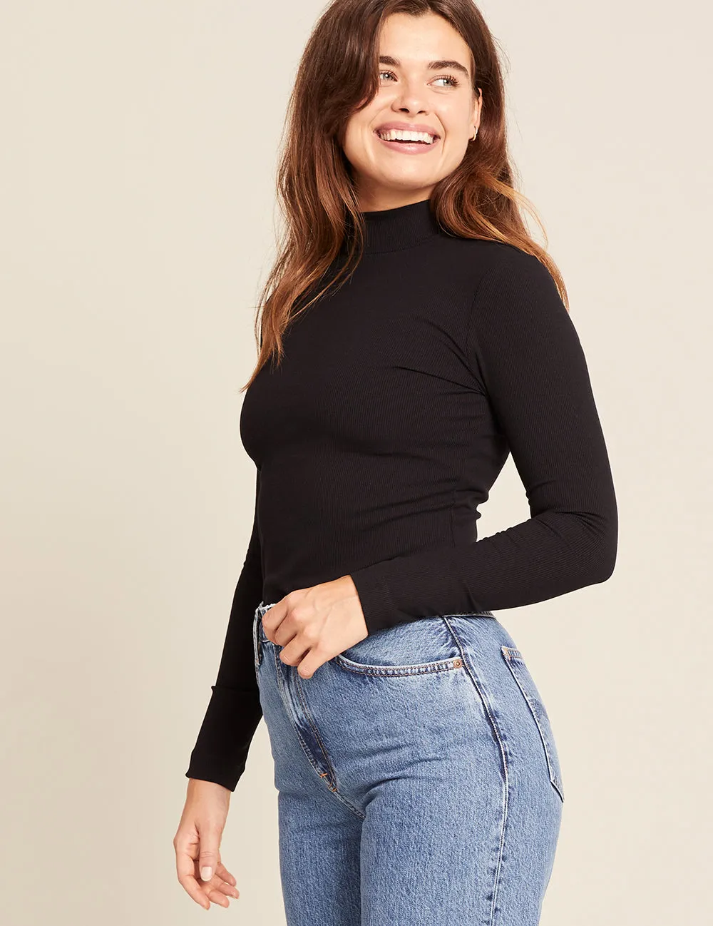 Women's Ribbed Turtleneck Top